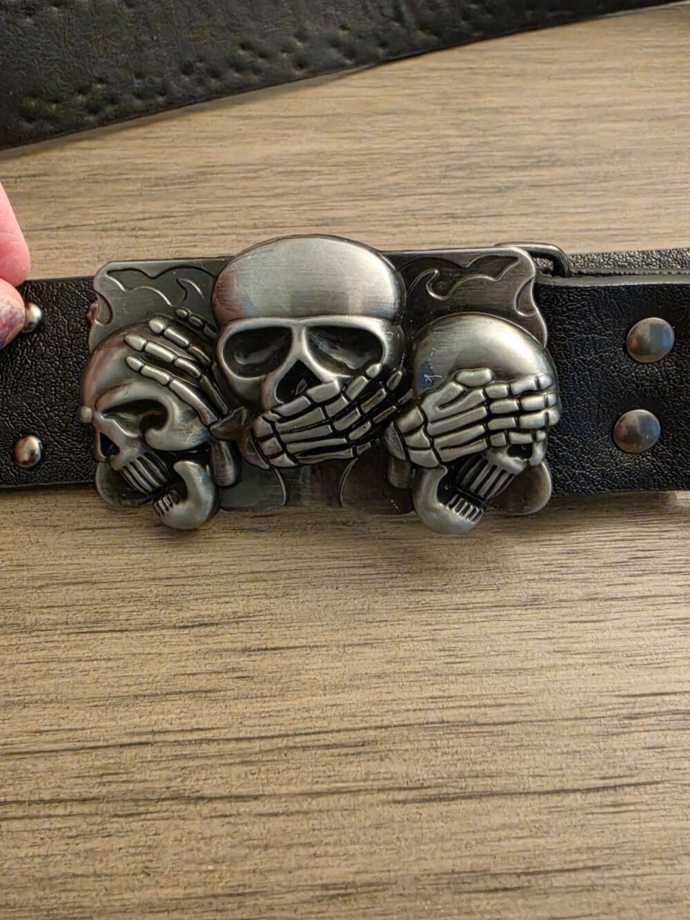 Skeleton Belt Studded Black Y2K